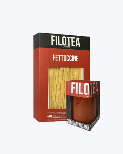 Ideāla kombinācija: Fettuccine makaroni un Amatriciana mērce